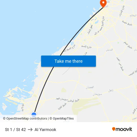 St 1 / St 42 to Al Yarmook map