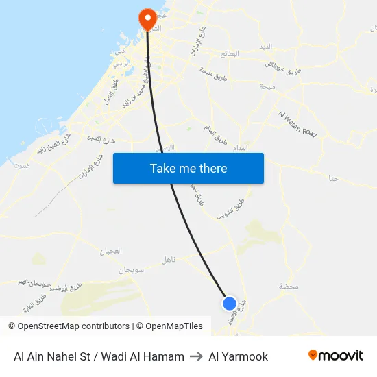 Al Ain Nahel St / Wadi Al Hamam to Al Yarmook map
