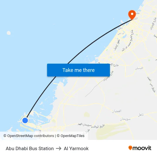 Abu Dhabi Bus Station to Al Yarmook map