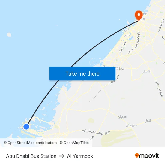 Abu Dhabi Bus Station to Al Yarmook map