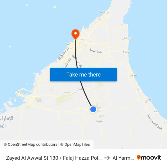 Zayed Al Awwal St 130 / Falaj Hazza Police Station to Al Yarmook map