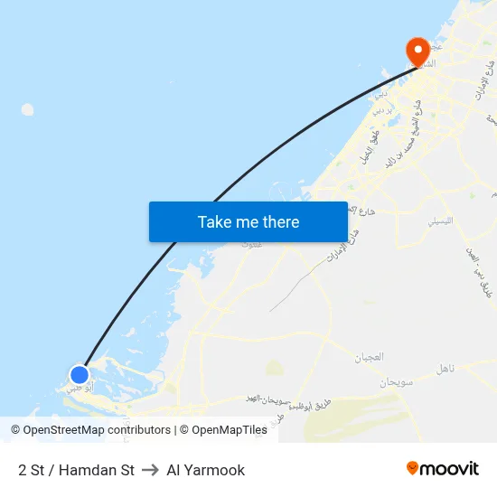 2nd Street / Hamdan Street to Al Yarmook map