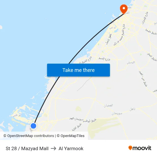 St 28 / Mazyad Mall to Al Yarmook map
