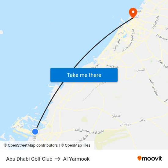 Abu Dhabi Golf Club to Al Yarmook map
