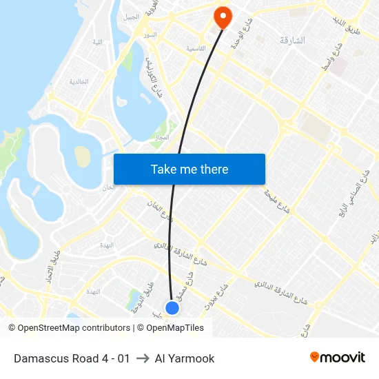 Damascus Road 4 - 01 to Al Yarmook map
