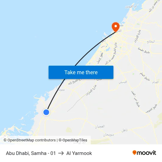 Abu Dhabi, Samha - 01 to Al Yarmook map