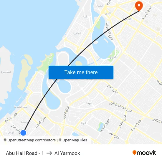 Abu Hail Road - 1 to Al Yarmook map