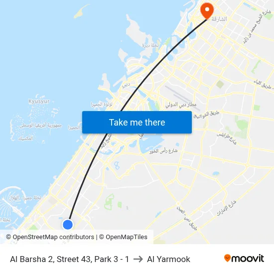 Al Barsha 2, Street 43, Park 3 - 1 to Al Yarmook map