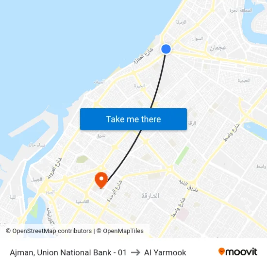 Ajman, Union National Bank - 01 to Al Yarmook map