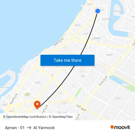 Ajman - 01 to Al Yarmook map