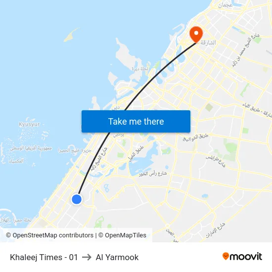 Khaleej Times - 01 to Al Yarmook map