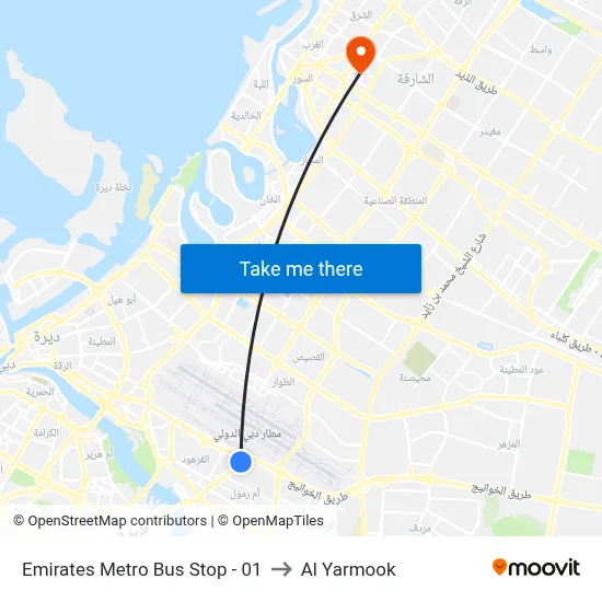 Emirates Metro Bus Stop - 01 to Al Yarmook map