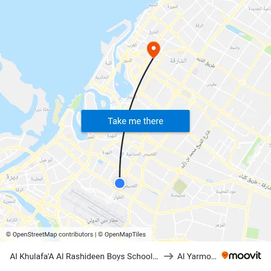 Al Khulafa'a Al Rashideen Boys School - 01 to Al Yarmook map