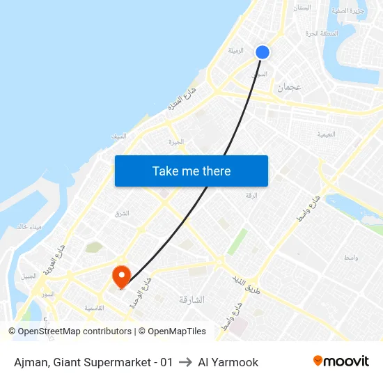 Ajman, Giant Supermarket - 01 to Al Yarmook map