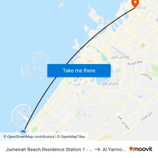 Jumeirah Beach Residence Station 1 - 01 to Al Yarmook map