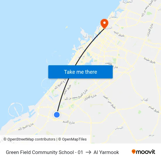 Green Field Community School - 01 to Al Yarmook map