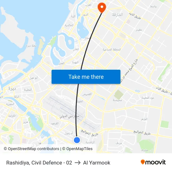 Rashidiya, Civil Defence - 02 to Al Yarmook map