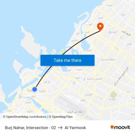 Burj Nahar, Intersection - 02 to Al Yarmook map