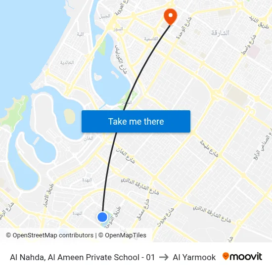 Al Nahda, Al Ameen Private School - 01 to Al Yarmook map