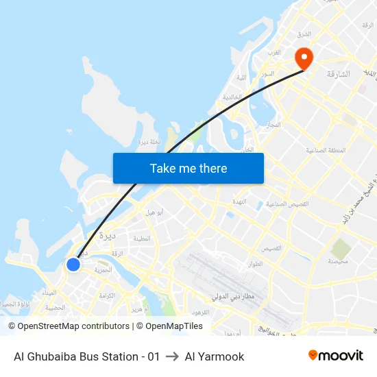 Al Ghubaiba Bus Station - 01 to Al Yarmook map