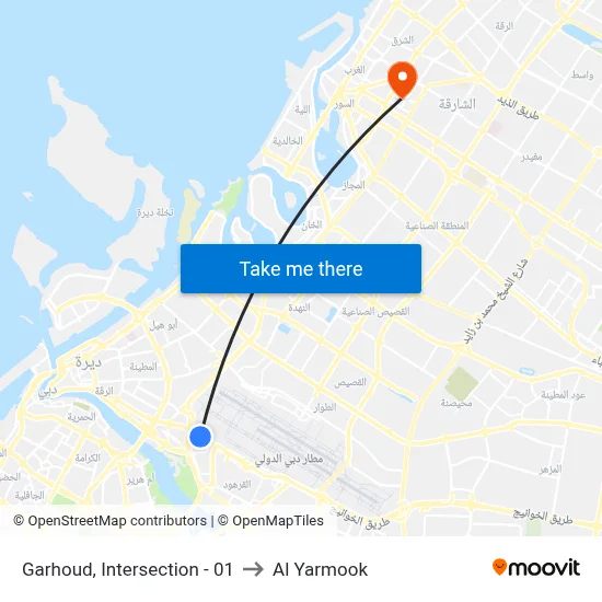 Garhoud, Intersection - 01 to Al Yarmook map