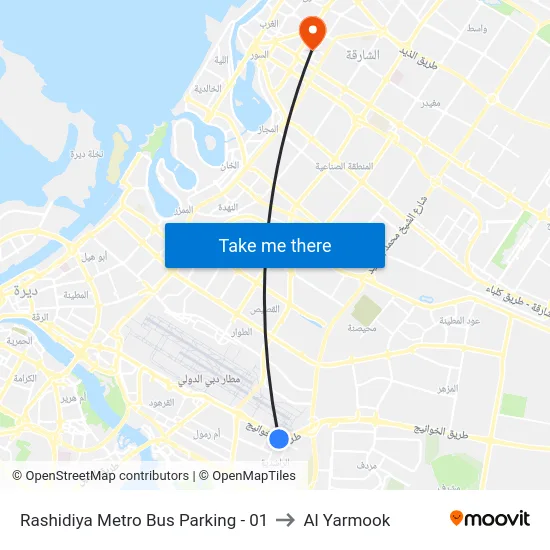 Rashidiya Metro Bus Parking - 01 to Al Yarmook map