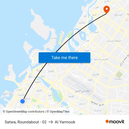 Satwa, Roundabout - 02 to Al Yarmook map