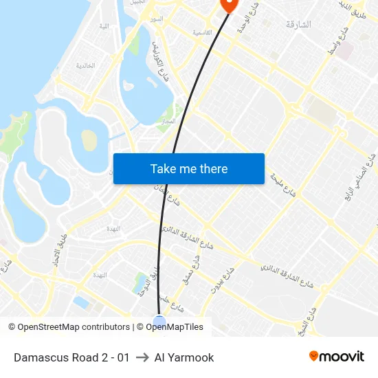 Damascus Road 2 - 01 to Al Yarmook map
