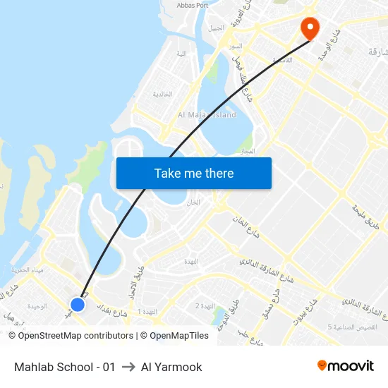 Mahlab School - 01 to Al Yarmook map