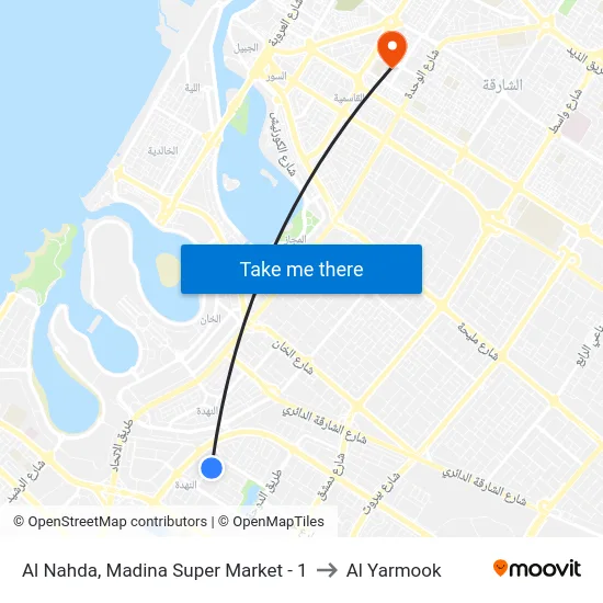 Al Nahda, Madina Super Market - 1 to Al Yarmook map