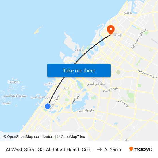 Al Wasl, Street 35,  Al Ittihad Health Center - 1 to Al Yarmook map