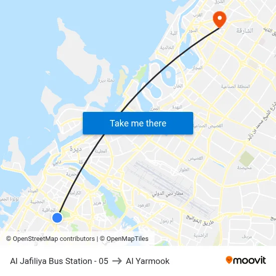 Al Jafiliya Bus Station - 05 to Al Yarmook map