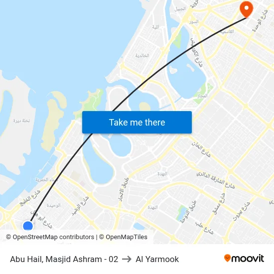 Abu Hail, Masjid Ashram - 02 to Al Yarmook map