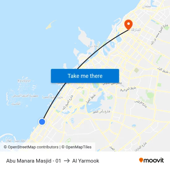 Abu Manara Mosque - 01 to Al Yarmook map