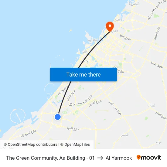 The Green Community, Aa Building - 01 to Al Yarmook map