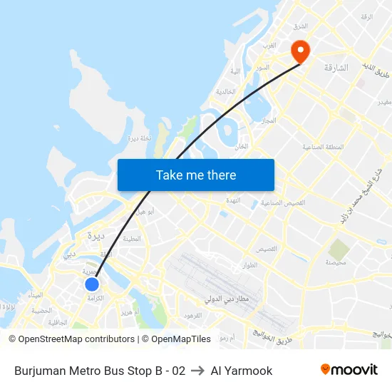 Burjuman Metro Bus Stop B - 02 to Al Yarmook map