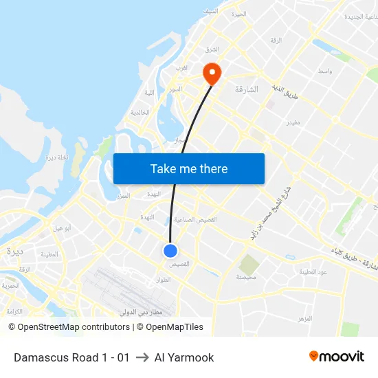 Damascus Road 1 - 01 to Al Yarmook map