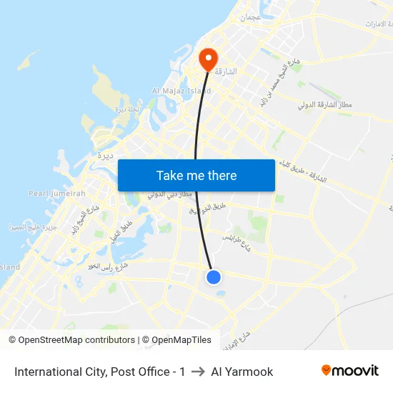 International City, Post Office - 1 to Al Yarmook map