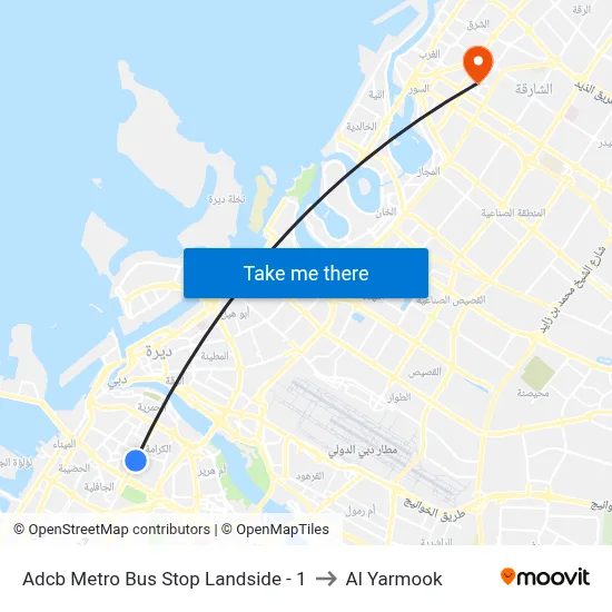 ADCB Metro Bus Stop Landside - 1 to Al Yarmook map