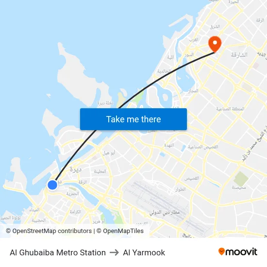 Al Ghubaiba Metro Station to Al Yarmook map