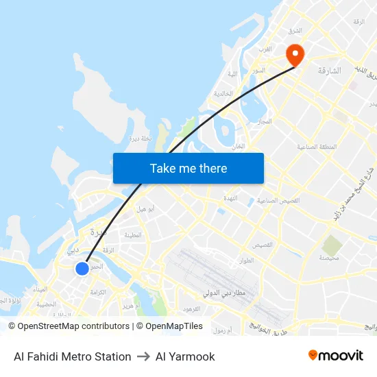 Al Fahidi Metro Station to Al Yarmook map