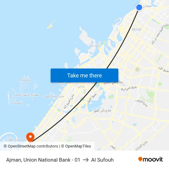 Ajman, Union National Bank - 01 to Al Sufouh map