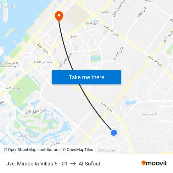 Jvc, Mirabella Villas 6 - 01 to Al Sufouh map