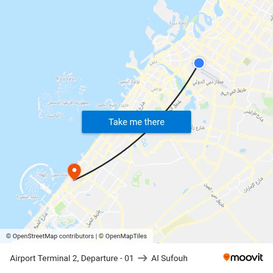 Airport Terminal 2, Departure - 01 to Al Sufouh map