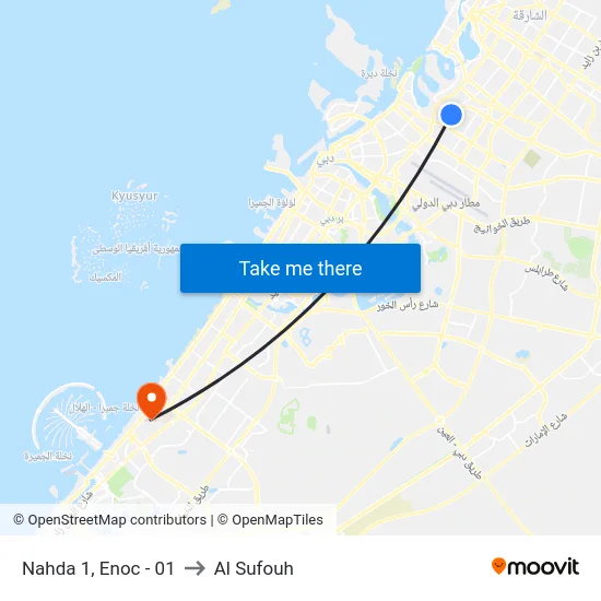Nahda 1, Enoc - 01 to Al Sufouh map