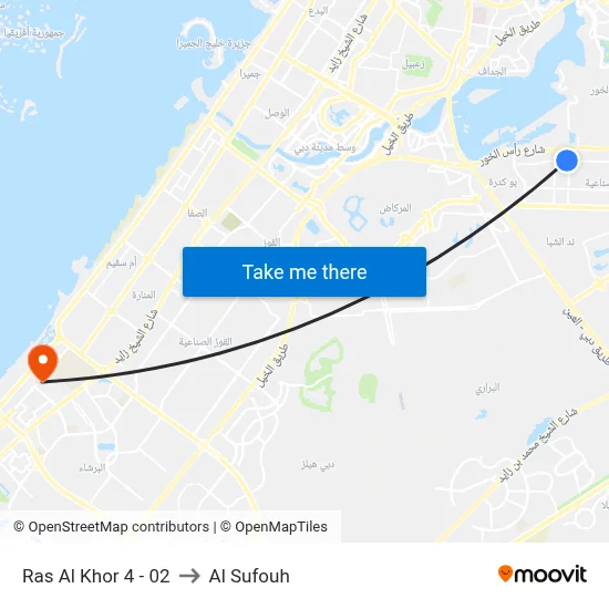 Ras Al Khor 4 - 02 to Al Sufouh map