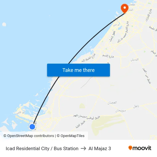 ICAD Residential City / Bus Station to Al Majaz 3 map