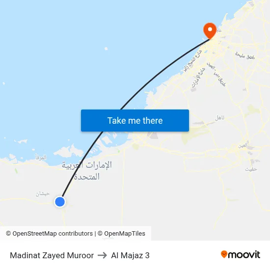 Madinat Zayed Muroor to Al Majaz 3 map