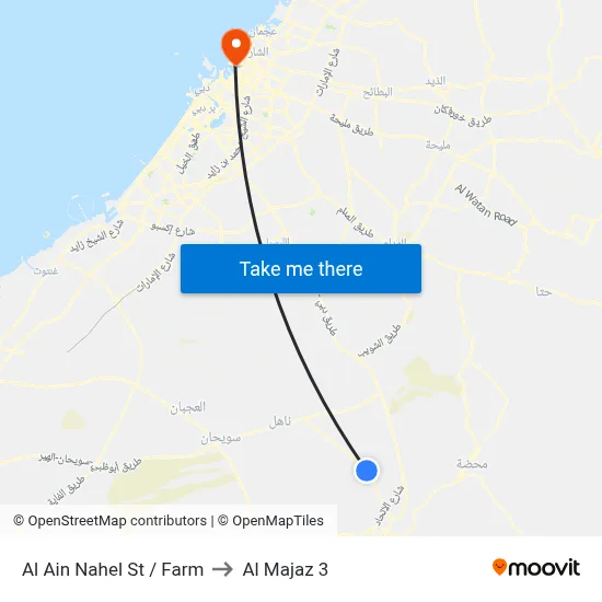 Al Ain Nahel Street / Farm to Al Majaz 3 map