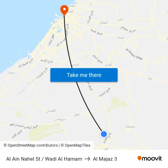 Al Ain Nahel St / Wadi Al Hamam to Al Majaz 3 map